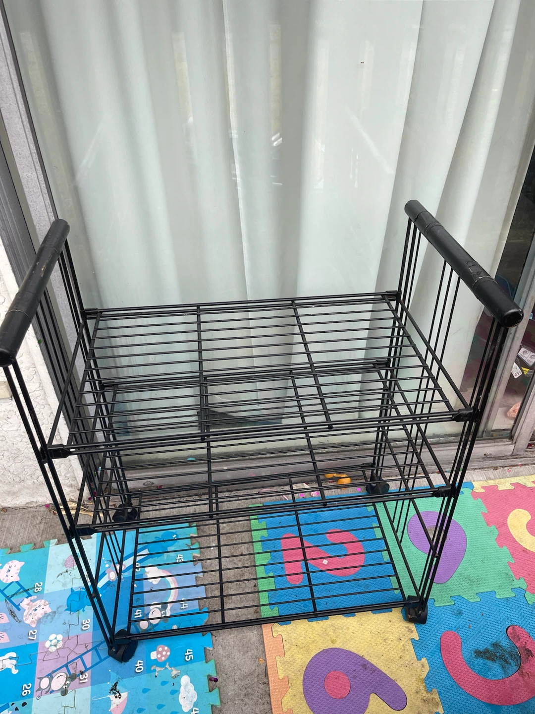 Black 3-Tier Wire Shelf Unit - photo 2