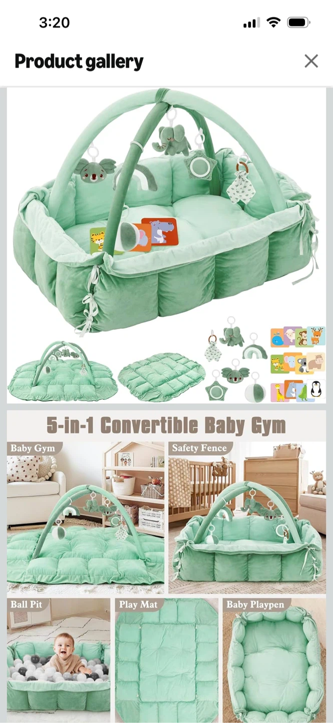 Brand New-5-in-1 Convertible Baby Gym and Play Mat