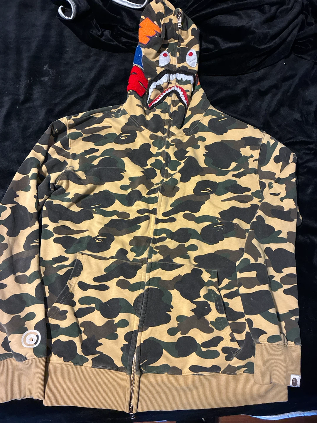 A Bathing Ape Full Zip Hoodie Camo Shark