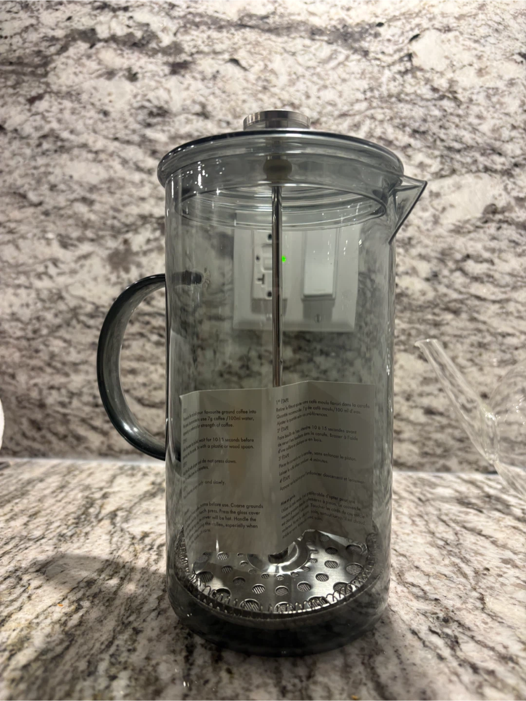 BN Clear Grey French Press Coffee Maker - photo 2
