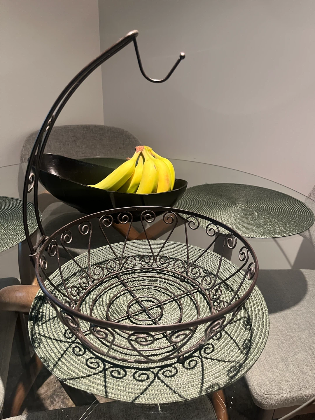 Decorative Wire Fruit Basket with Banana Hanger - photo 2
