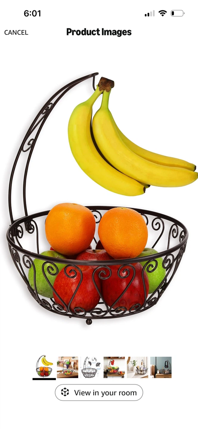 Decorative Wire Fruit Basket with Banana Hanger - photo 4