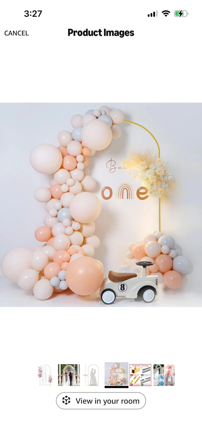 New-Gold Arch Backdrop Stand With Stretchy White cover! - photo 2