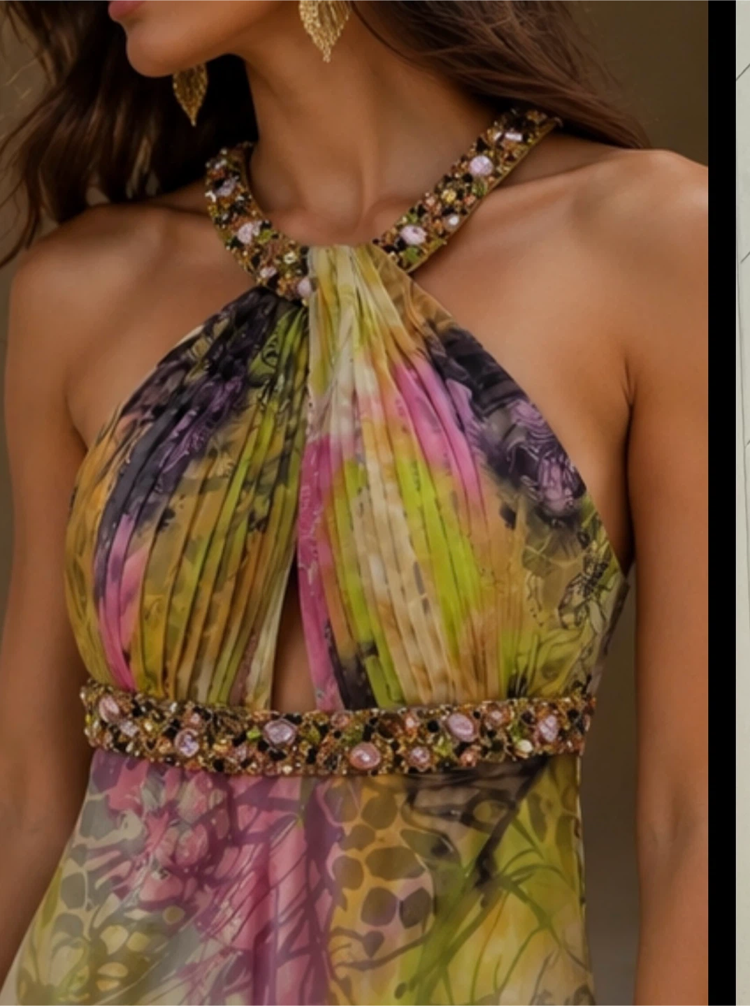 Dave & Johnny Beaded Halter Maxi Dress - photo 2