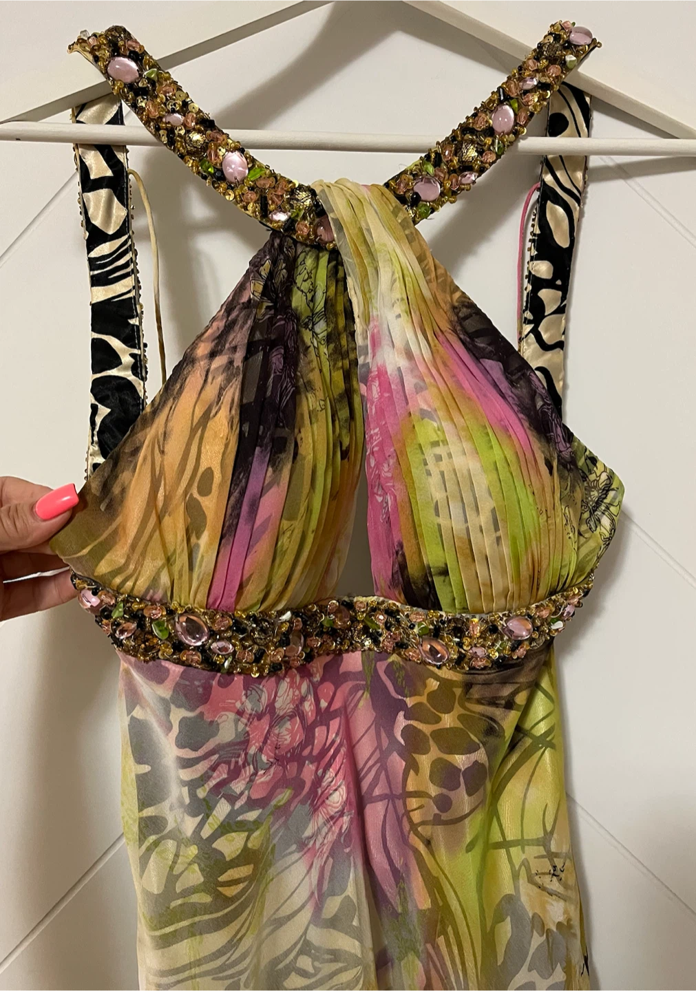 Dave & Johnny Beaded Halter Maxi Dress - photo 5