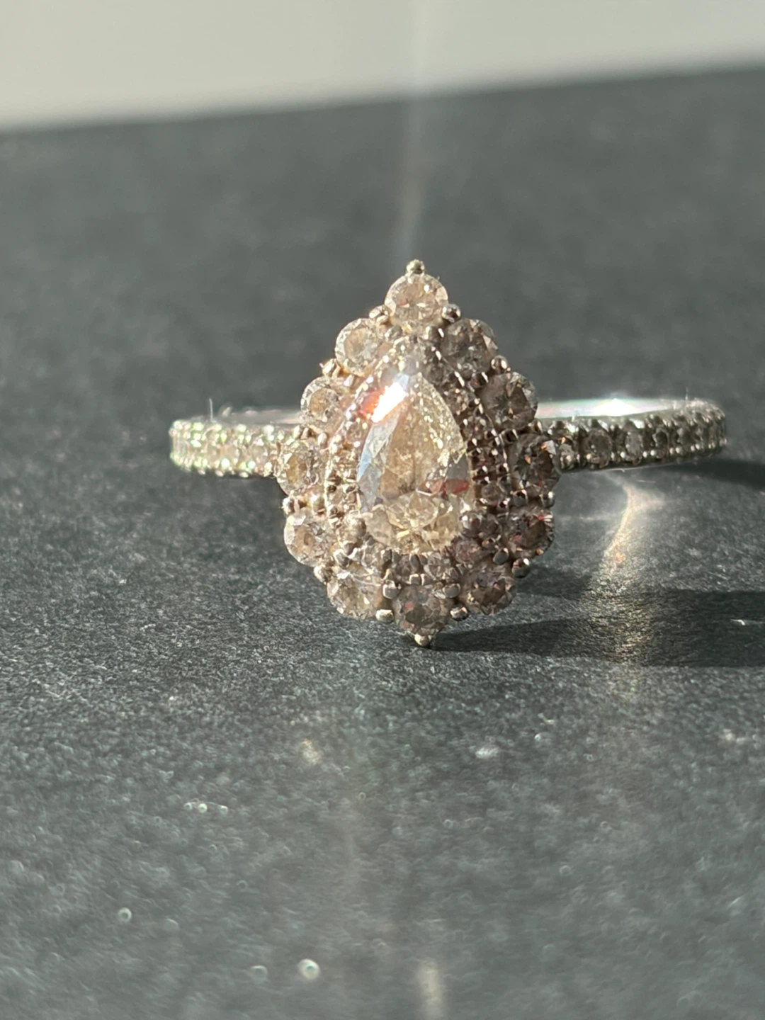 Michael Hill 18kt Diamond Pear Halo Engagement Ring
