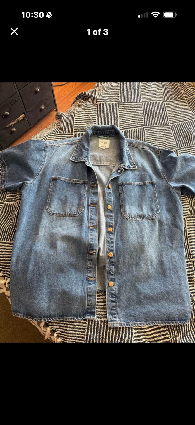 Kensie Jeans Vintage Luxe Denim Shirt XL