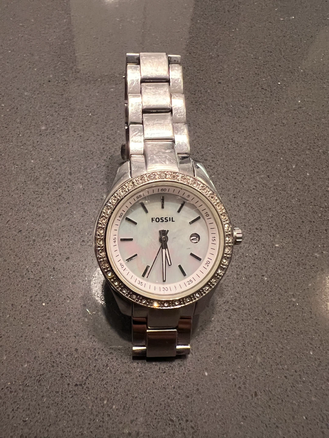 Fossil Watch with Crystal Bezel