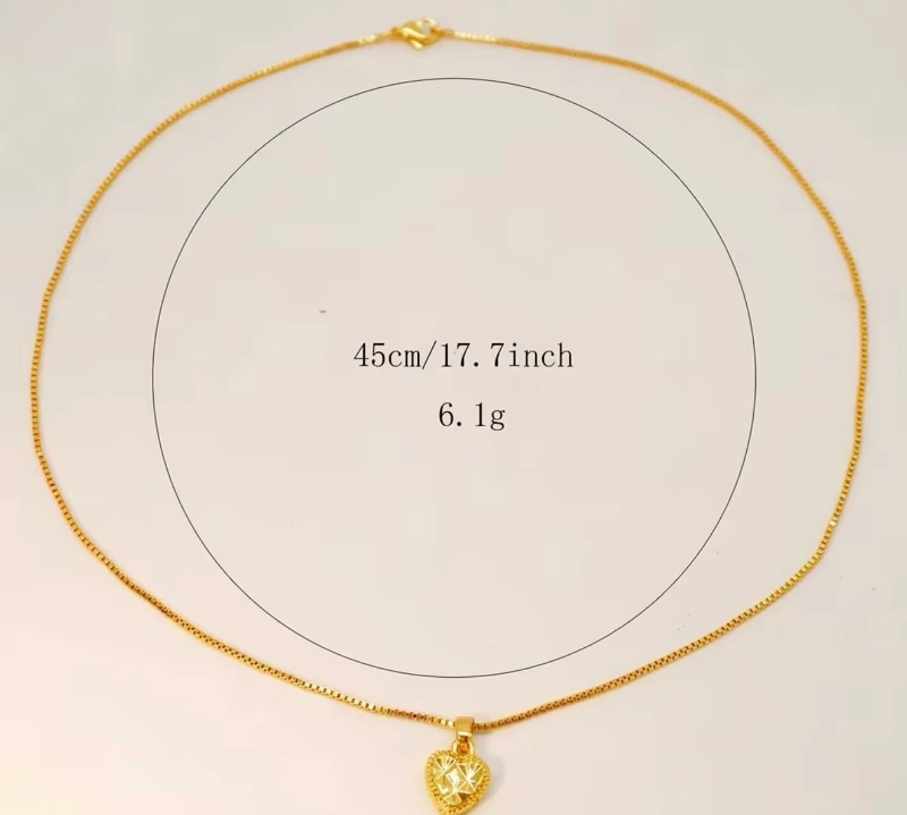 Gold Heart Pendant Necklace 45cm - photo 2