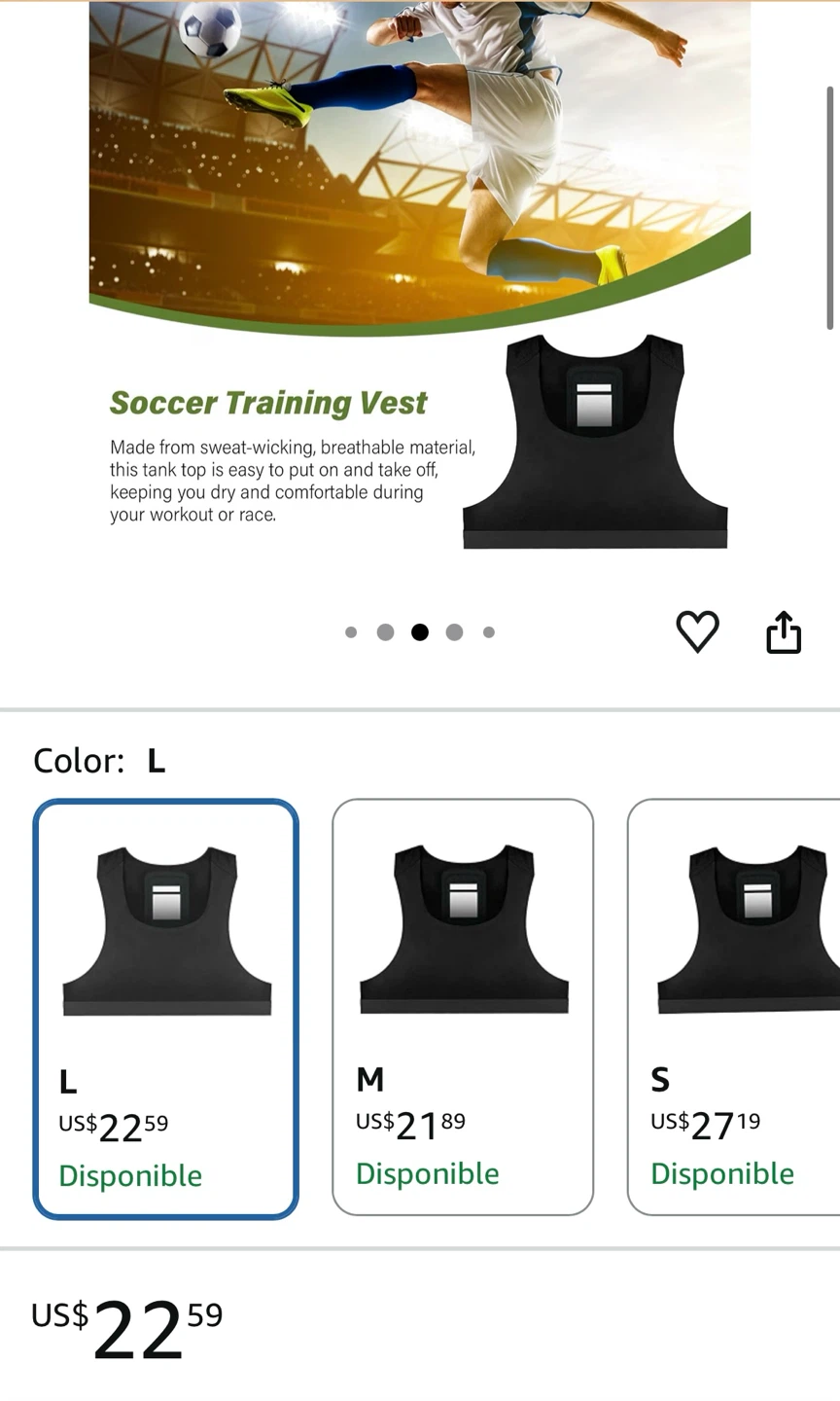 Soccer Training Vest or runing- Black, Size L - photo 2