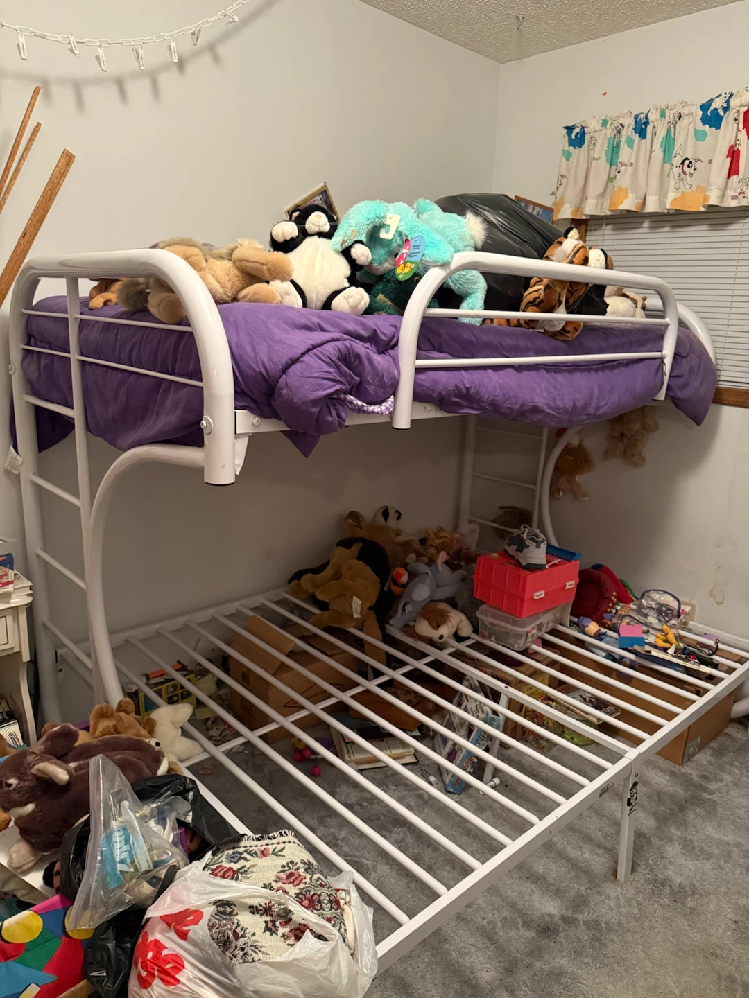 White Metal Bunk Bed Frame