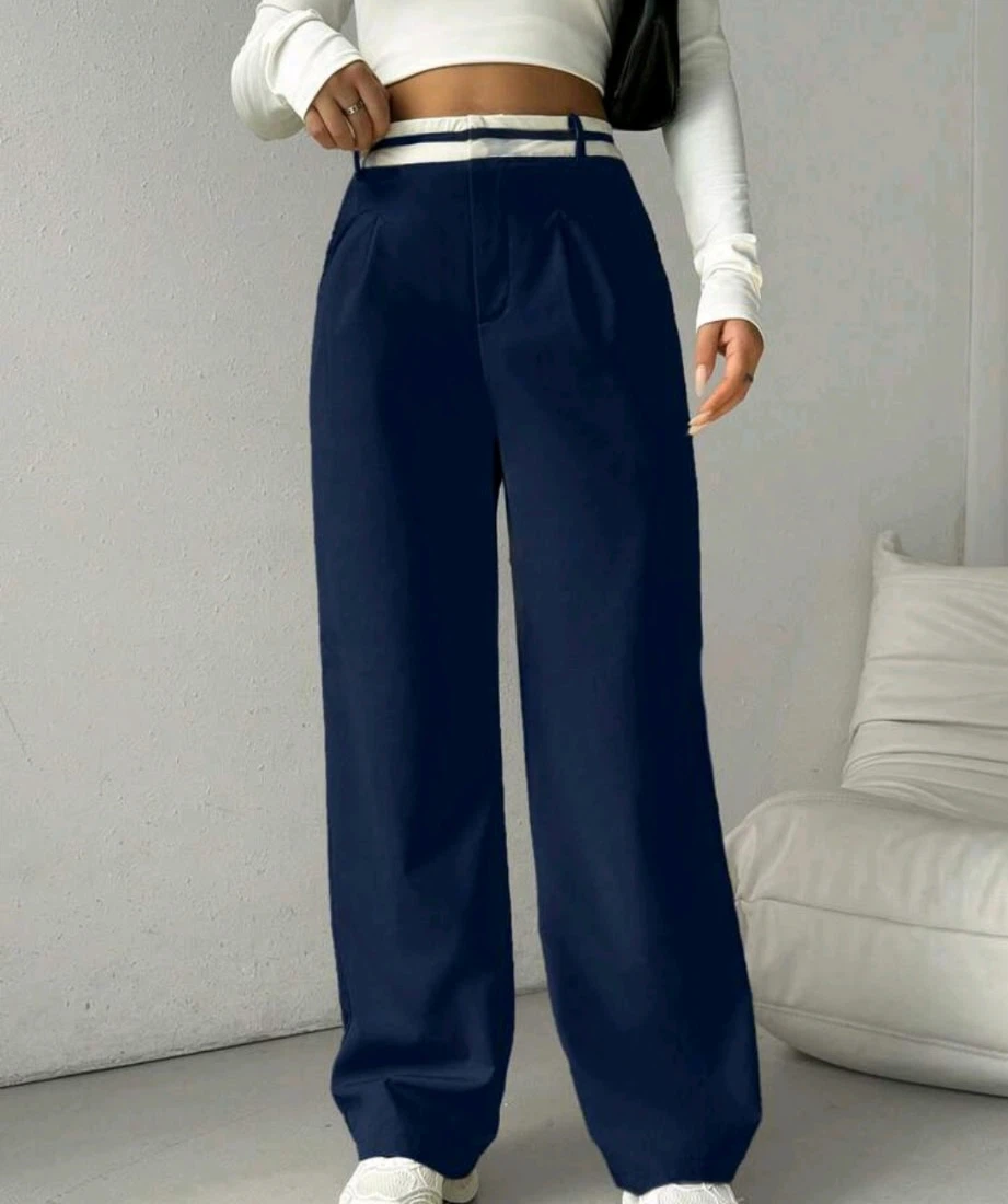 Navy Blue Wide Leg Pants joggers NEW