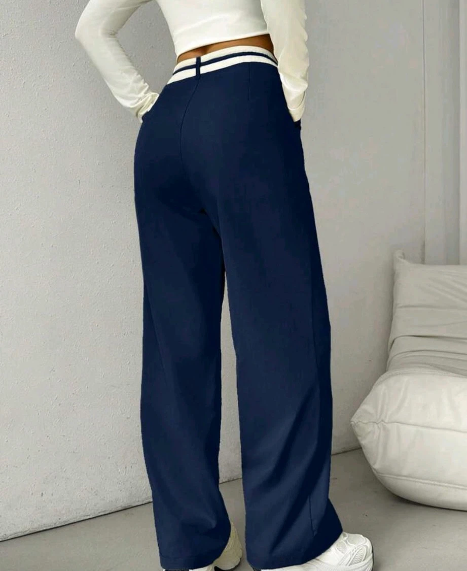 Navy Blue Wide Leg Pants joggers NEW - photo 2