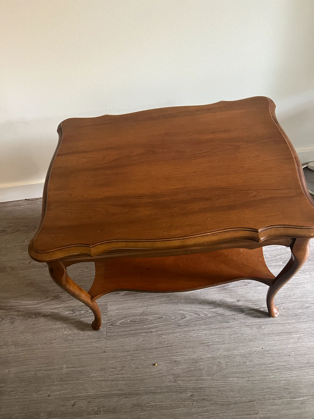 Wooden Side Table with Shelf - photo 2