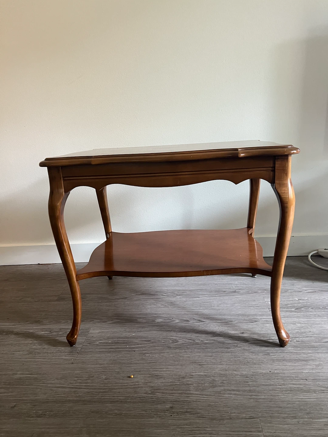 Wooden Side Table with Shelf - photo 3