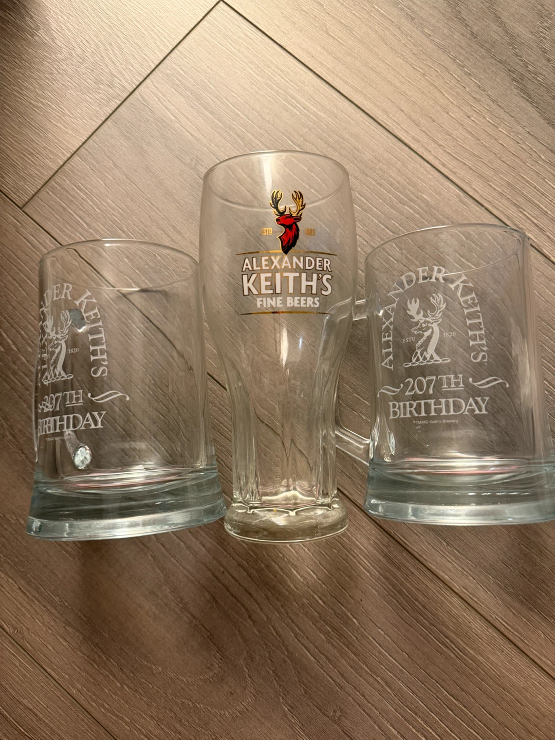 Alexander Keith's 207th Birthday Beer Glasses (Set of 3)