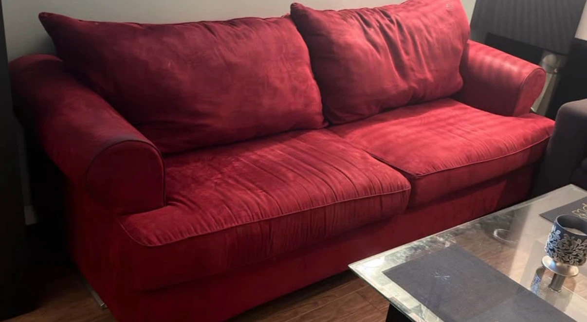 Red Velvet Sofa - photo 2