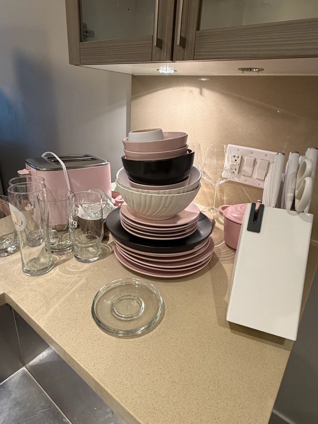 Assorted Dinnerware Set and Le Creuset pot