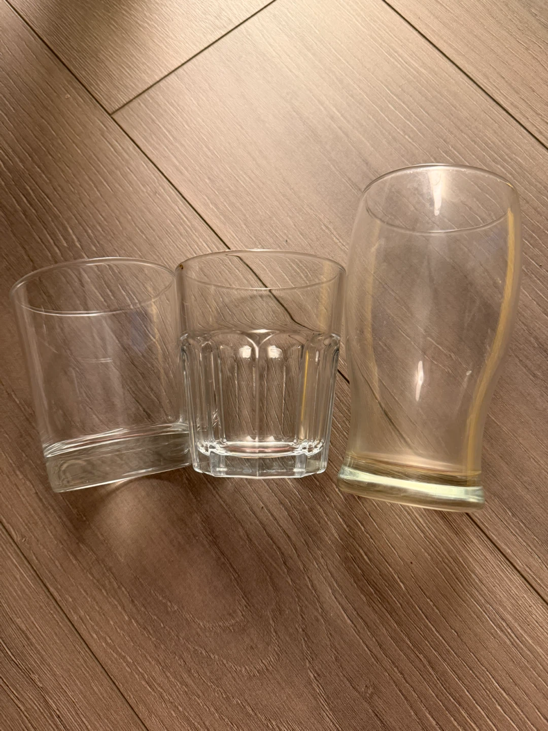 Set of 3 Assorted Glass Tumblers