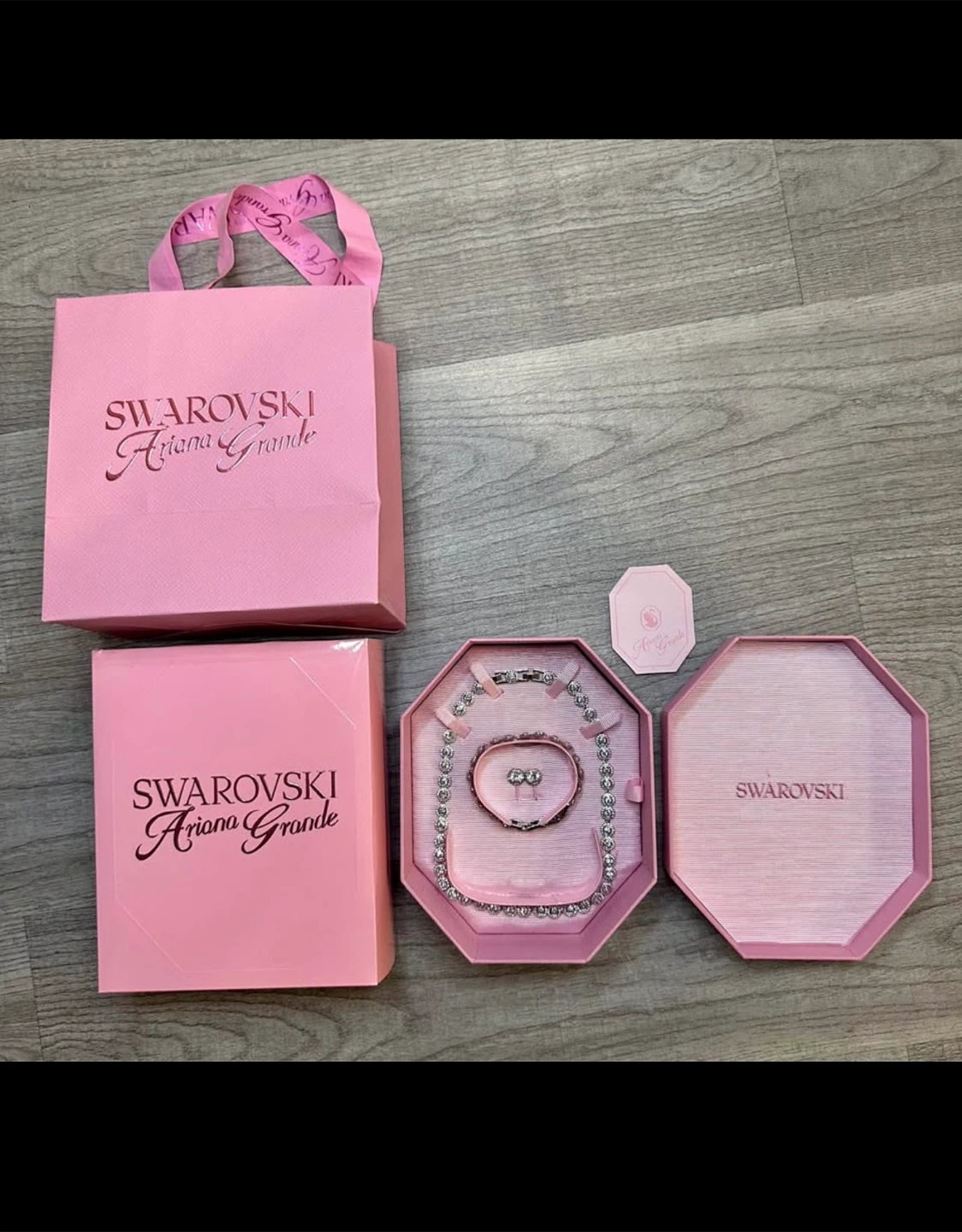 Swarovski Ariana Grande Necklace, Bracelet, and Earrings Set