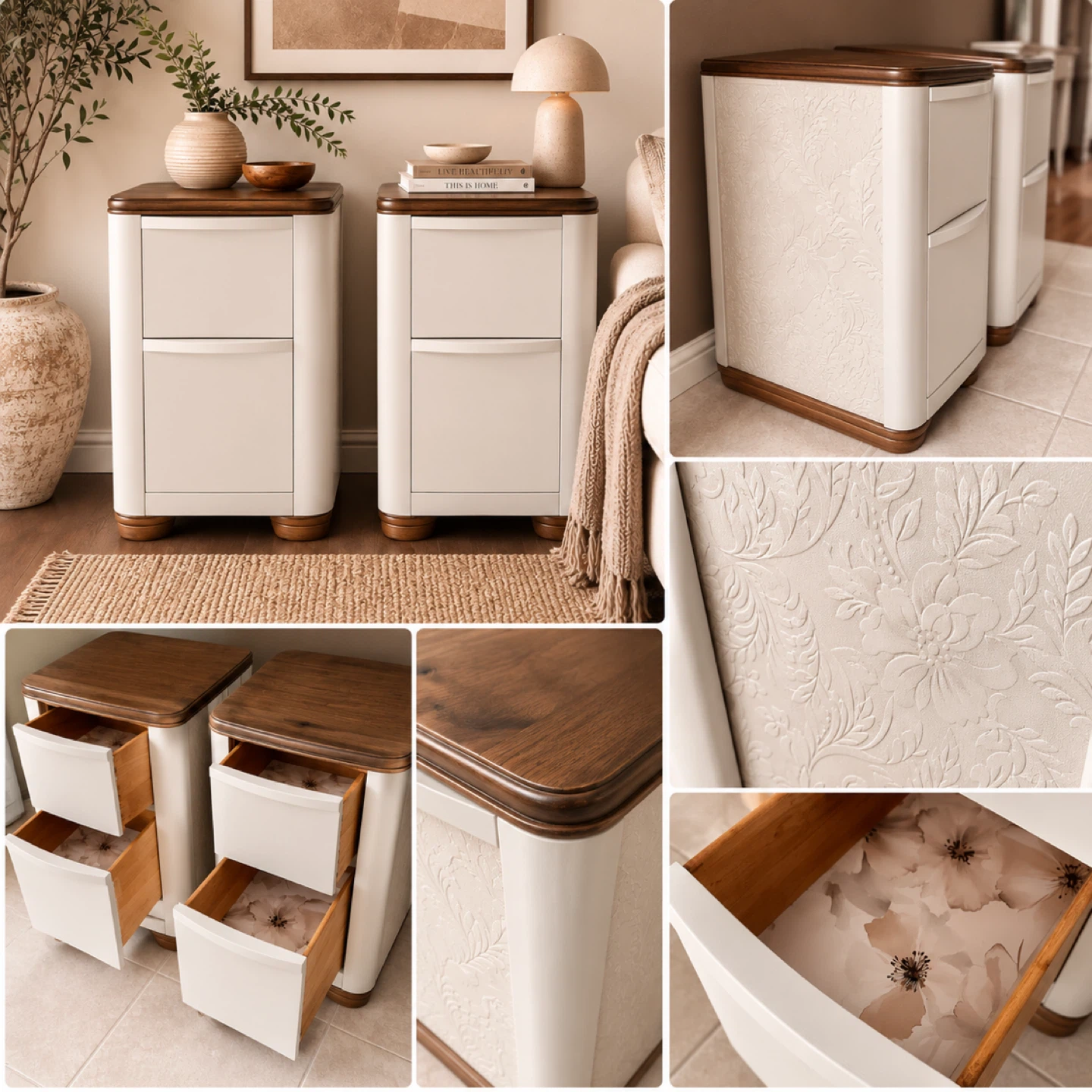 ✨ Refinished Modern Organic Nightstands – Pair ✨ - photo 5