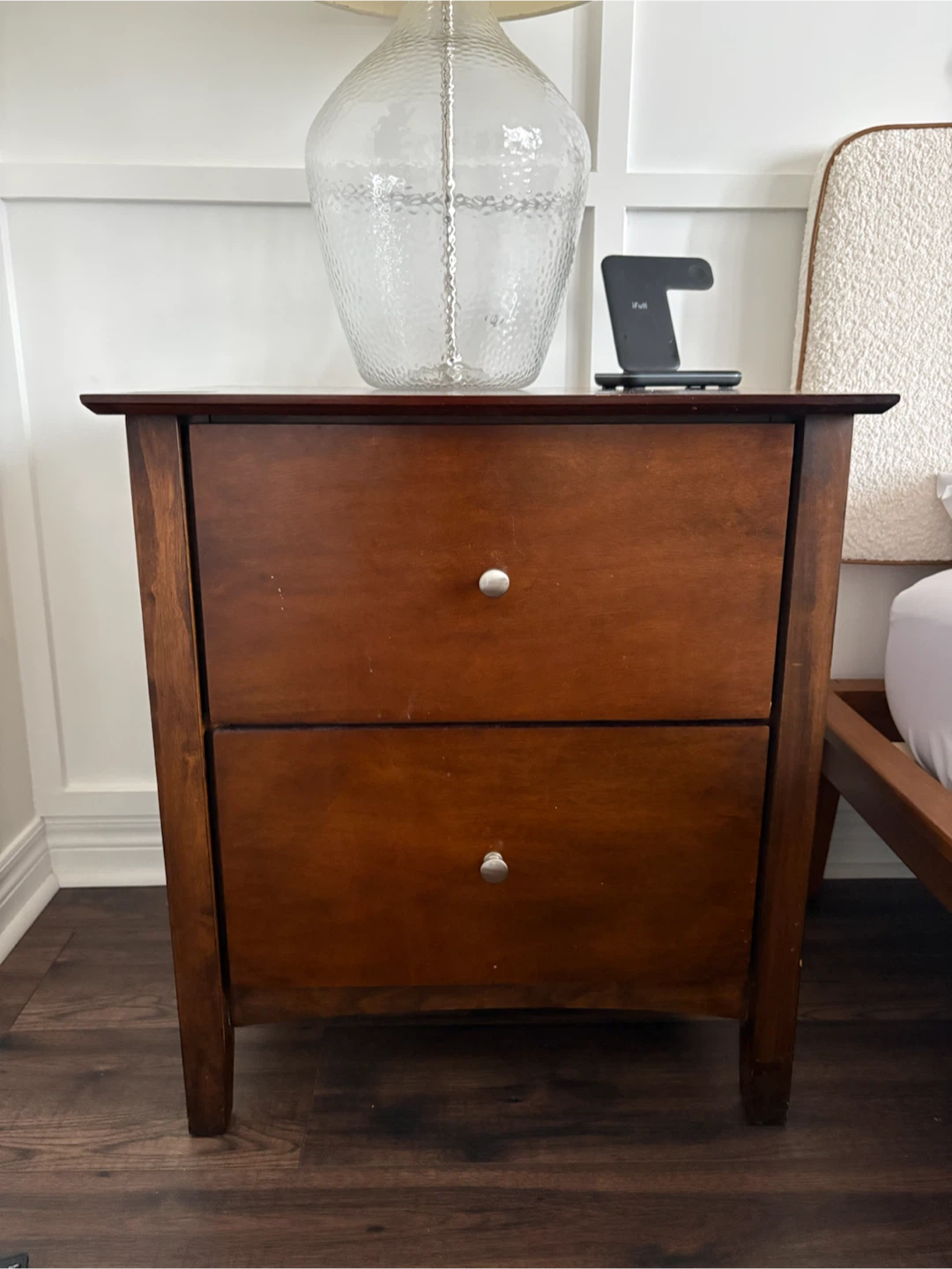 Wooden 2-Drawer Nightstand - photo 2