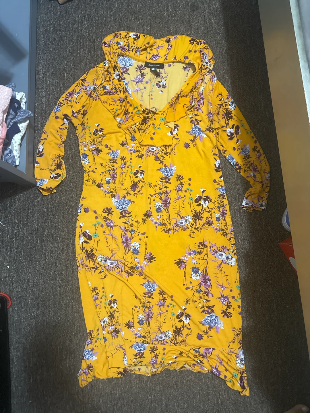 Yellow Floral Print Dresses - photo 3