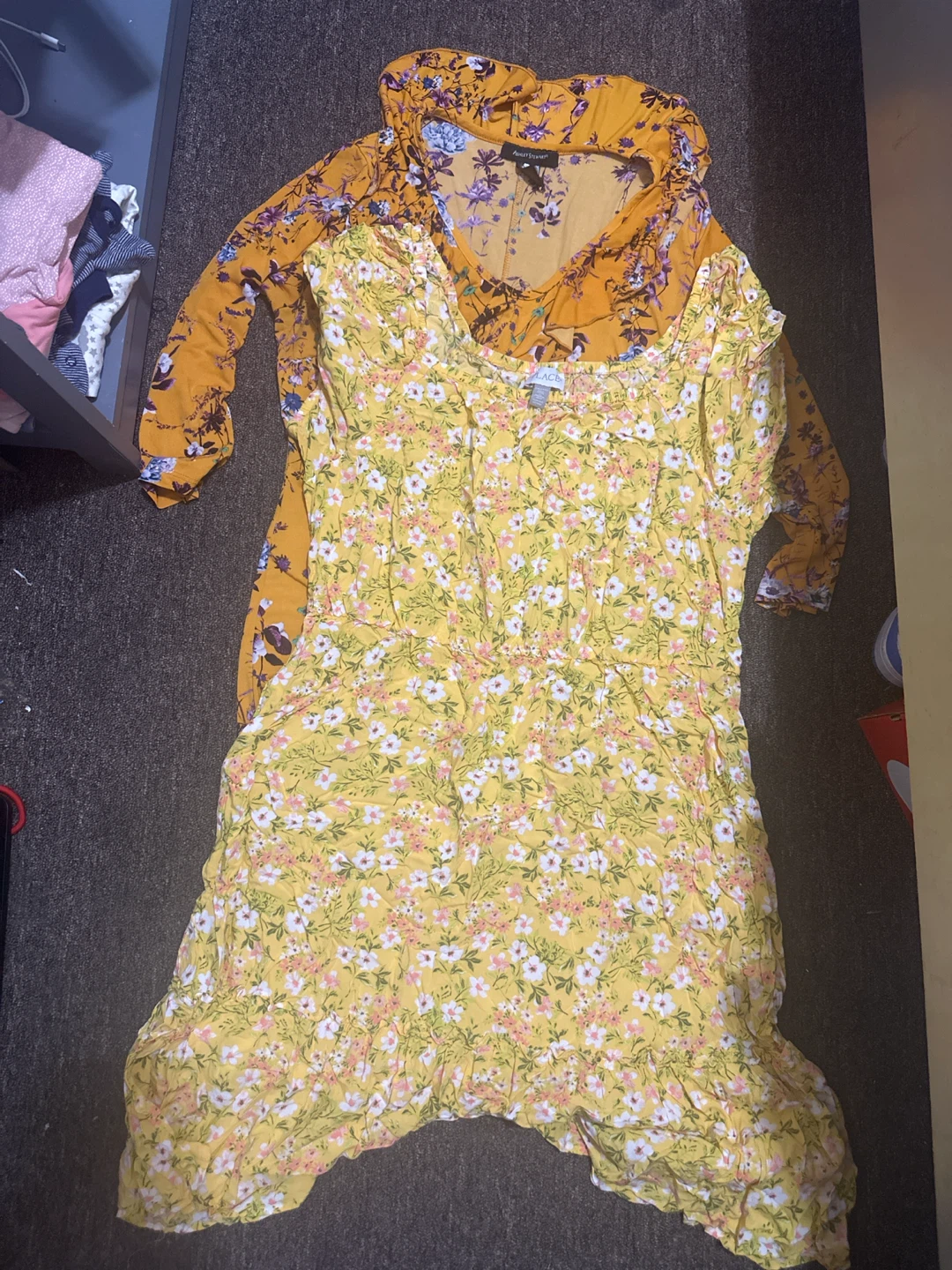 Yellow Floral Print Dresses - photo 4
