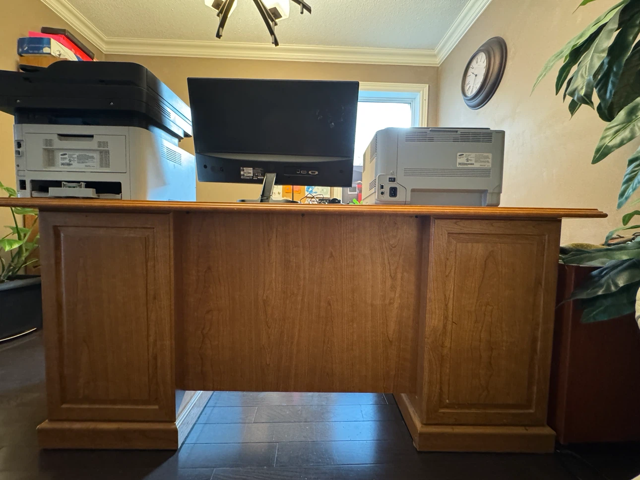 Wooden Desk and Bookcase Set
