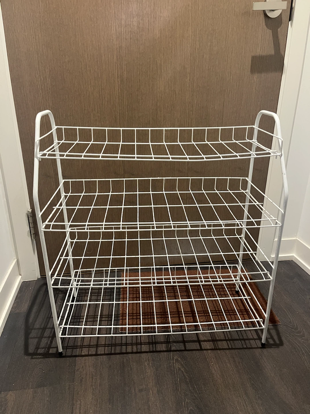 White 3-Tier Wire Shoe Rack