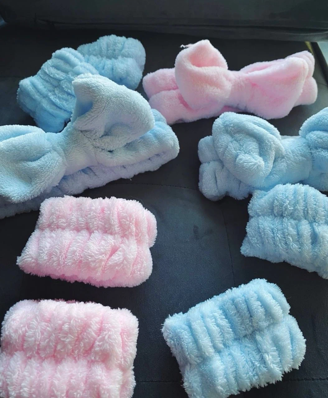 Bow bath headband and wristband set blue - photo 5