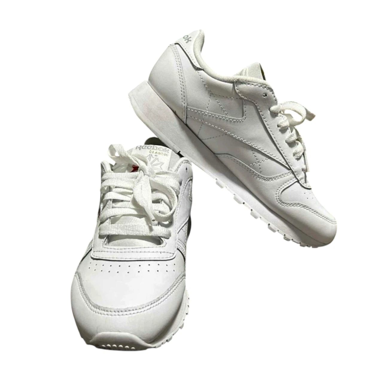 Reebok White Lace Up Leather Sneakers White Retro Classic Style