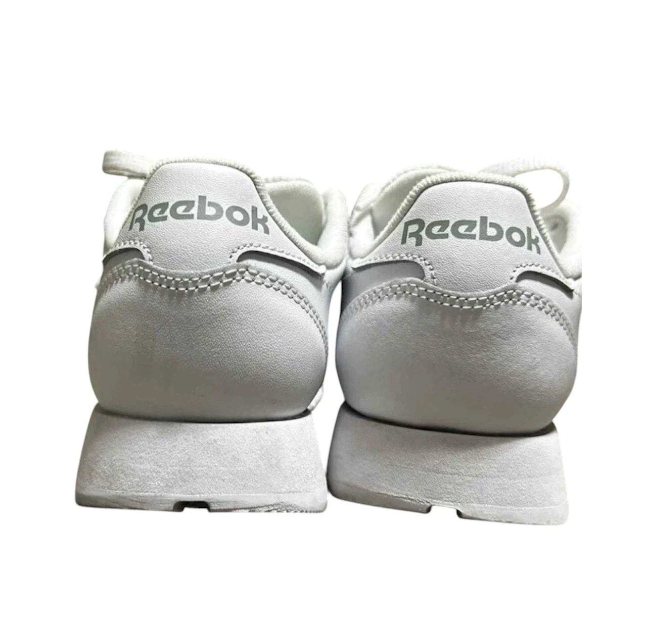 Reebok White Lace Up Leather Sneakers White Retro Classic Style - photo 3
