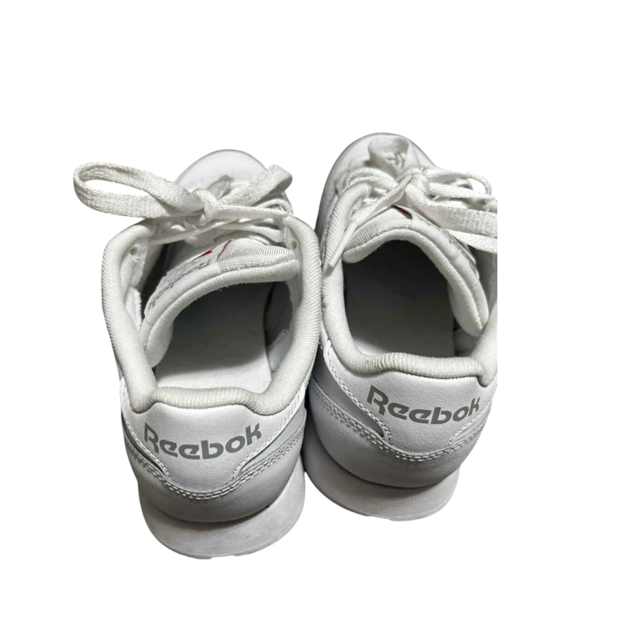 Reebok White Lace Up Leather Sneakers White Retro Classic Style - photo 4