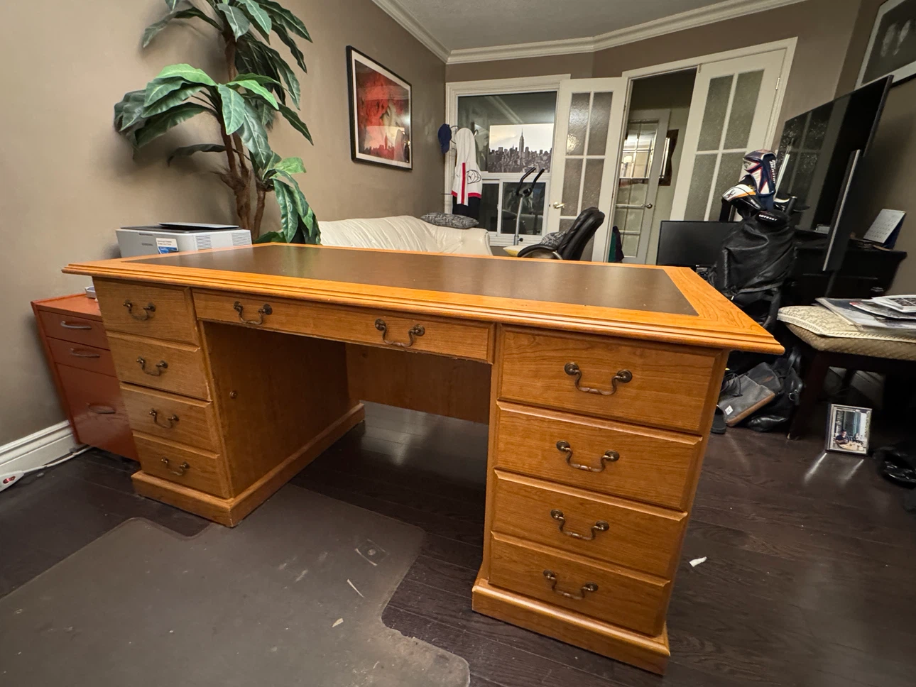 Wooden Desk and Bookcase Set - photo 2