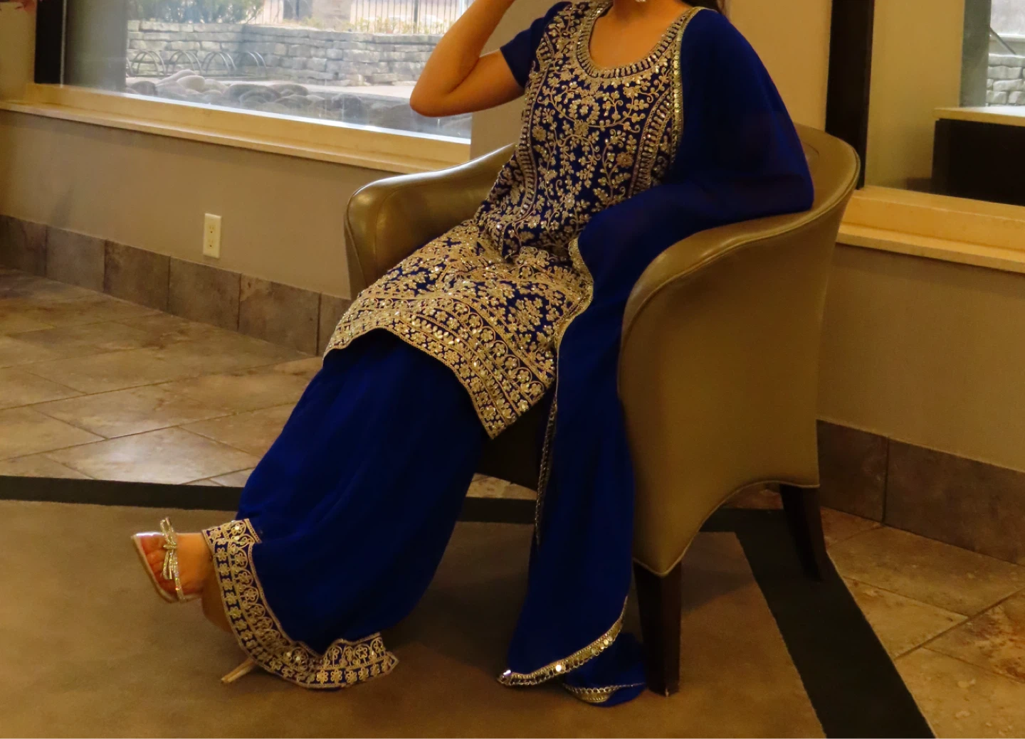 Blue Embroidered Salwar Kameez - photo 3