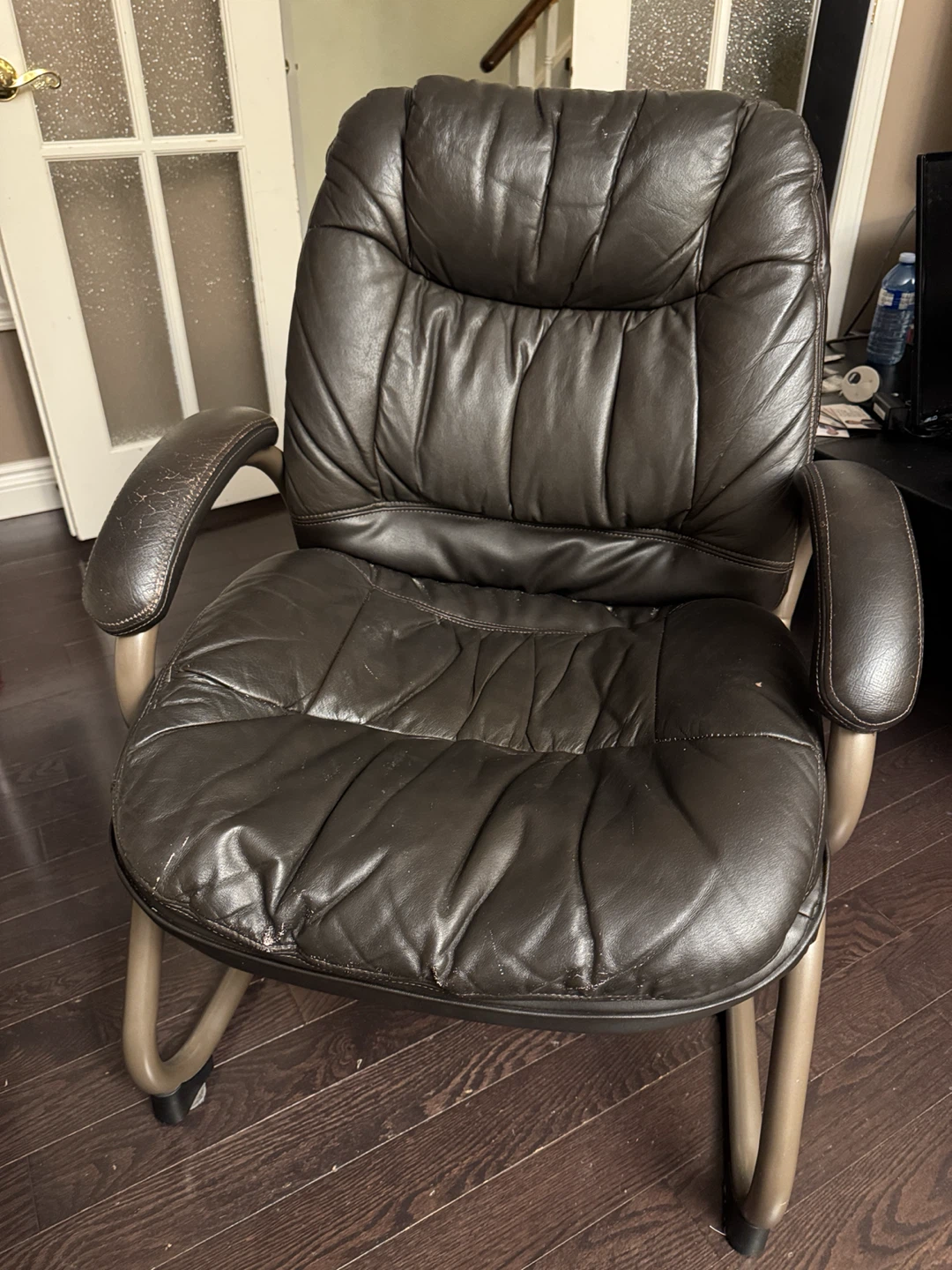 Brown Faux Leather Office Chair