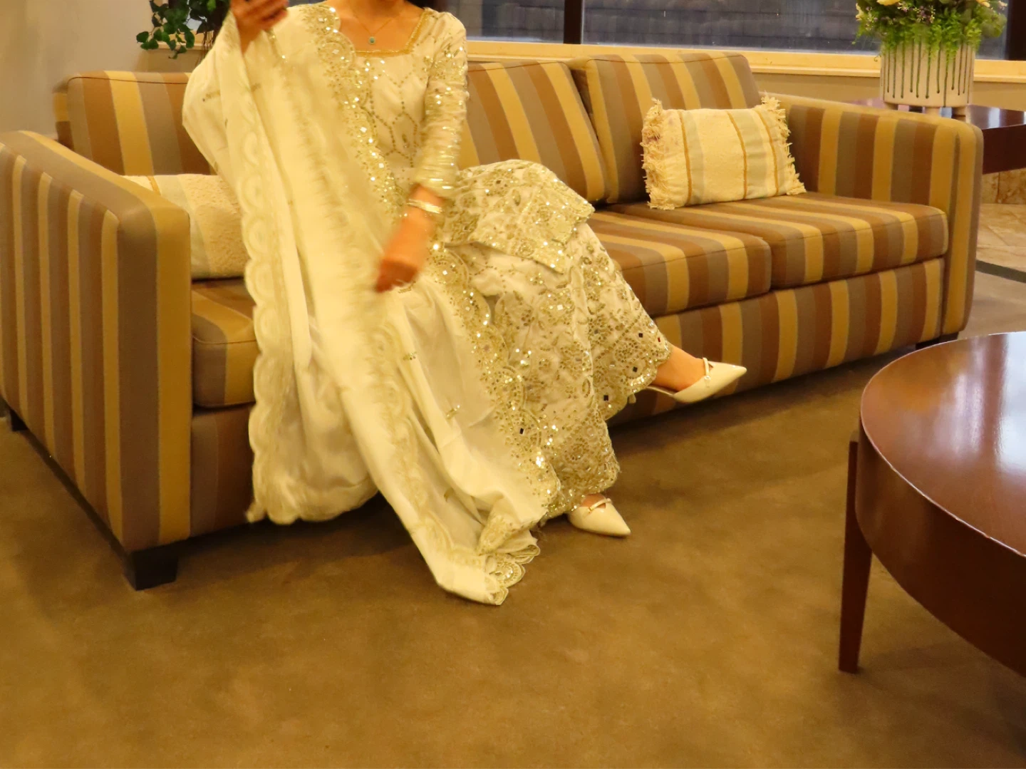 White Embellished Salwar Kameez Dupatta Set - photo 2