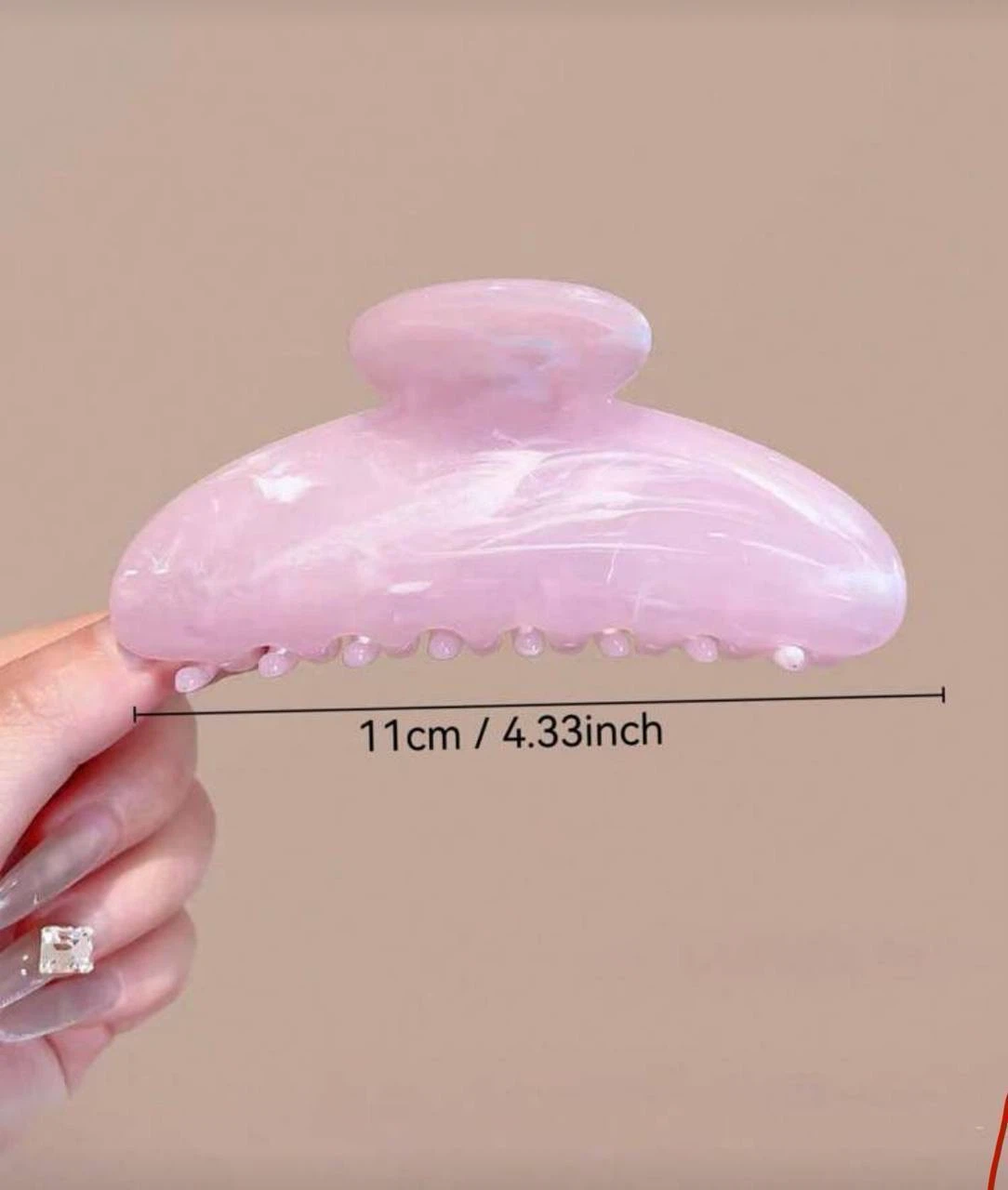 Set of 3 Marble-Style Hair Claw Clips - photo 3