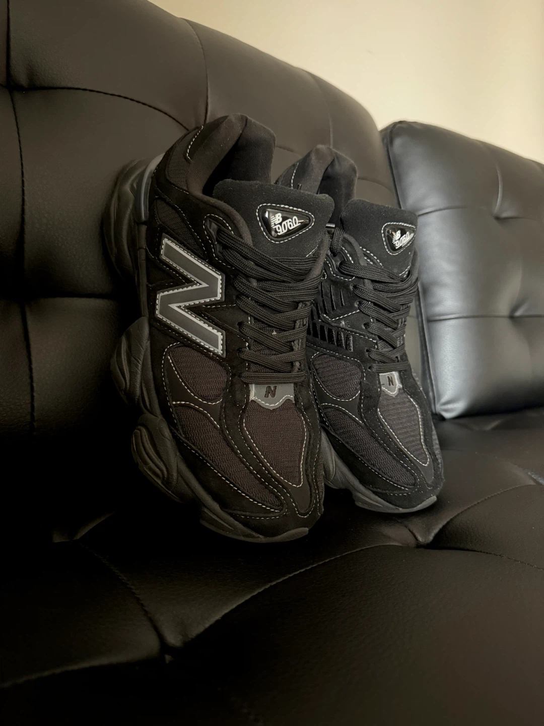 New Balance 9060 Black Phantom Shoes - No Boc