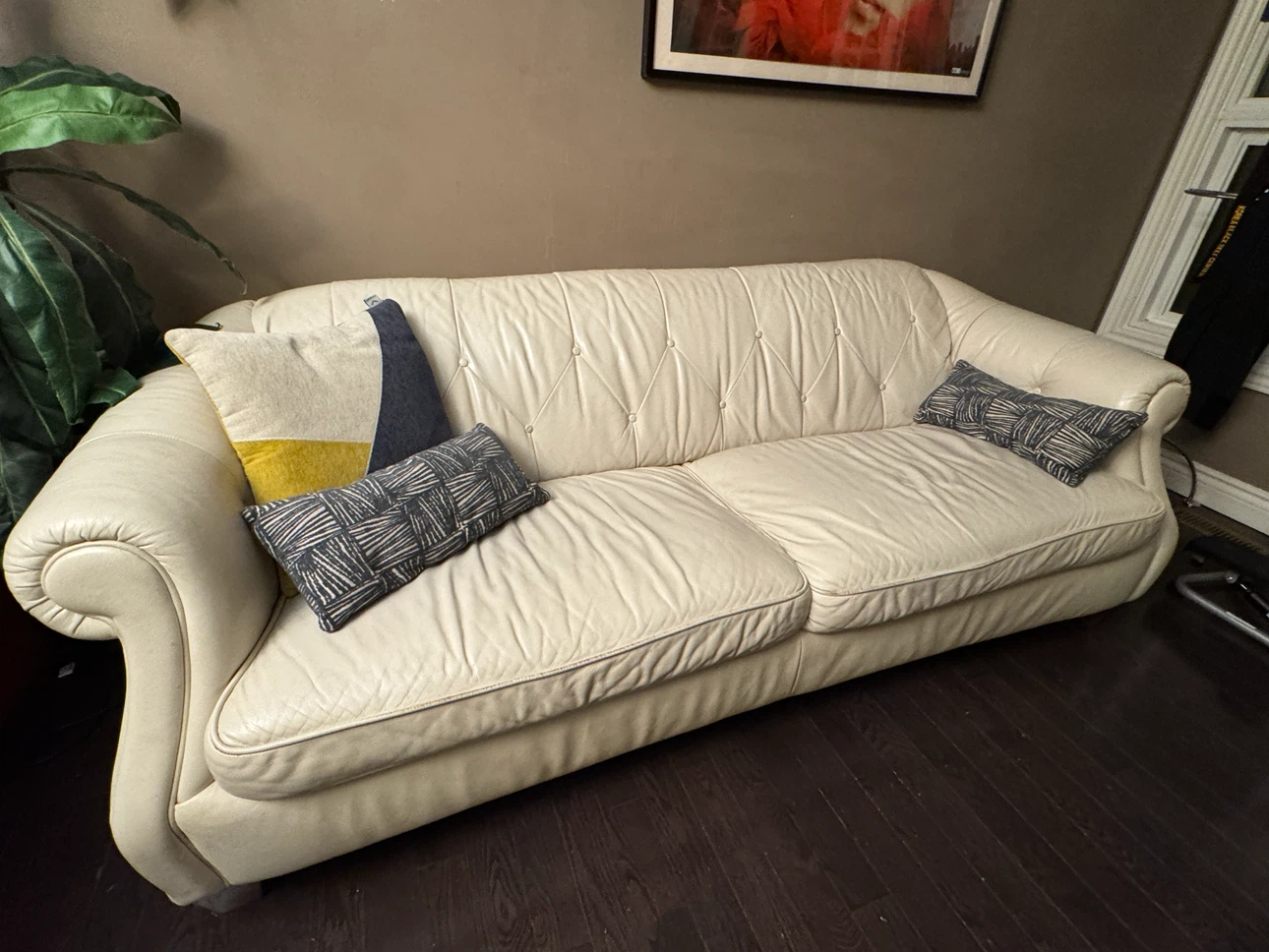 Cream Tufted Sofa