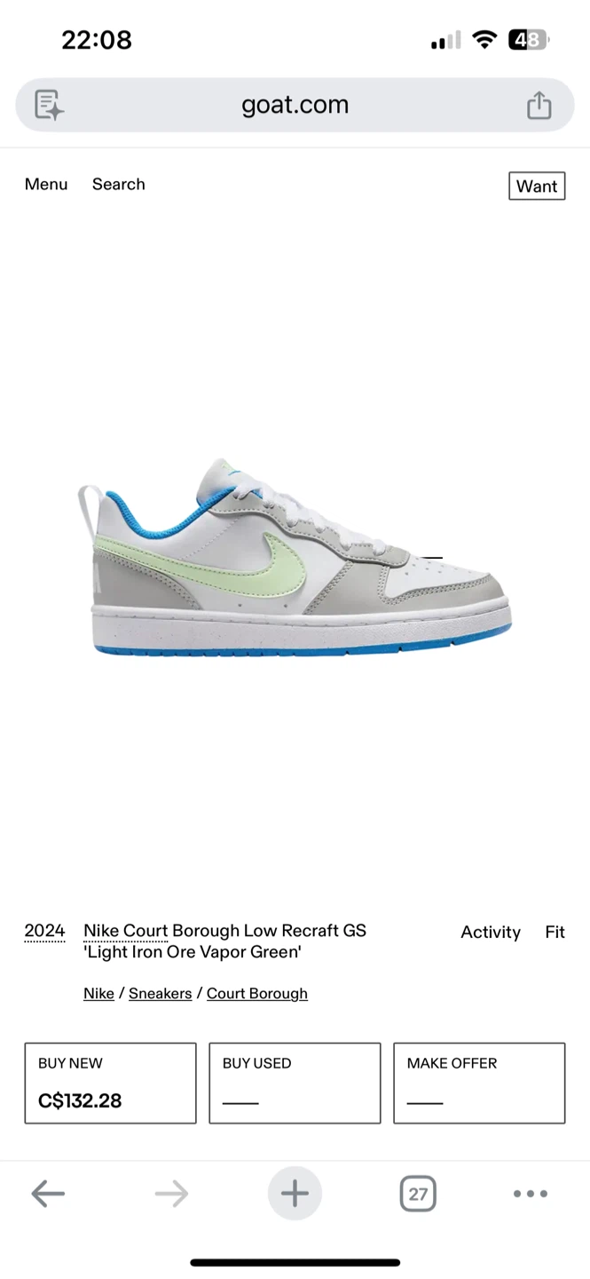 Nike White and Grey Sneakers
