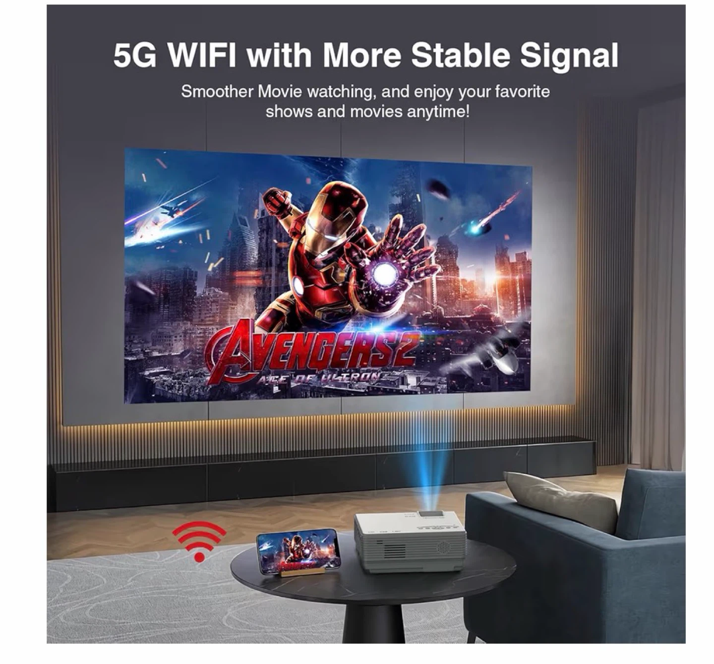 Portable Mini Projector with Built-in Apps - photo 4