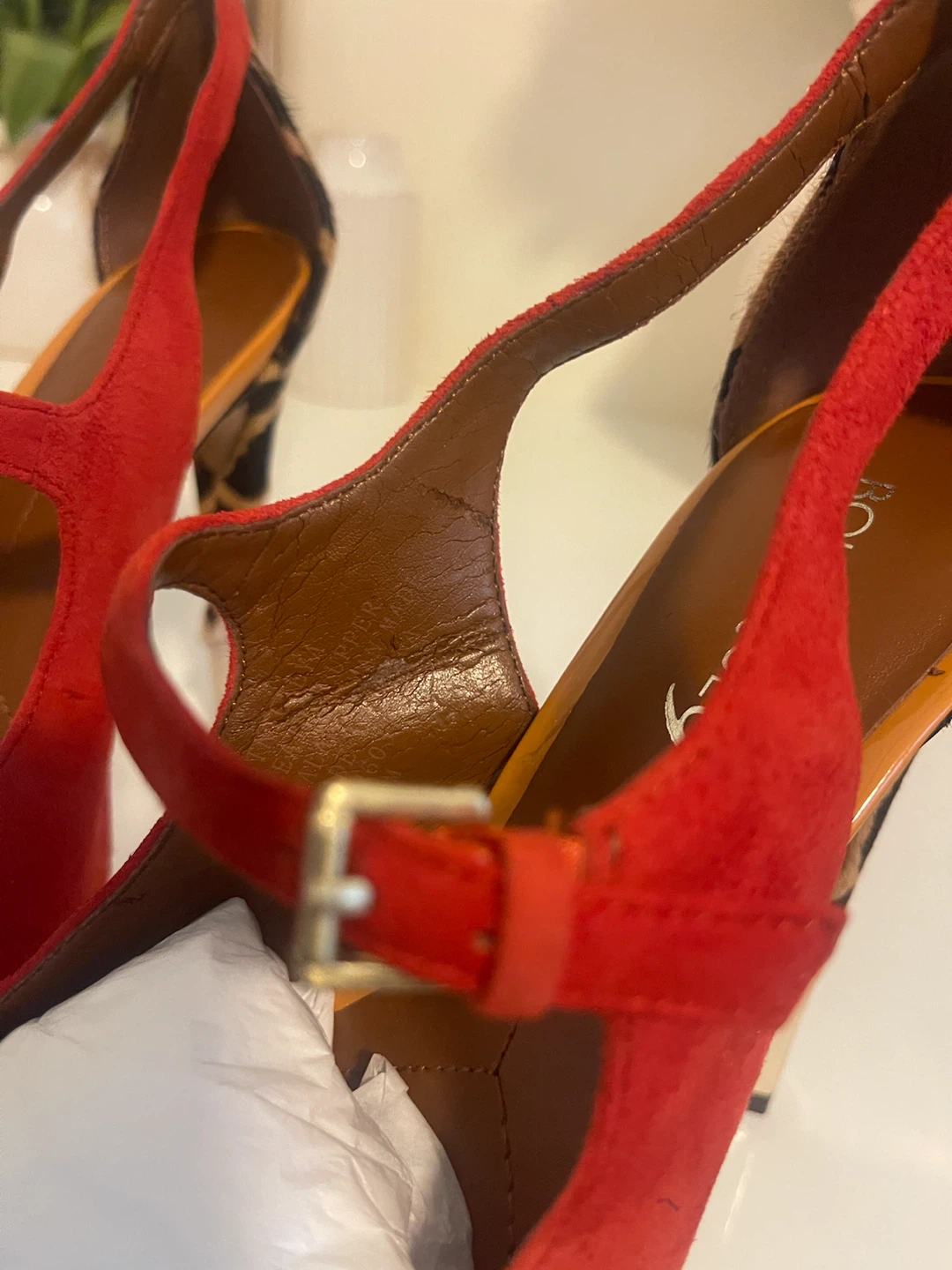 Boutique 9 Red Suede Leopard Print Platform Heels - photo 2