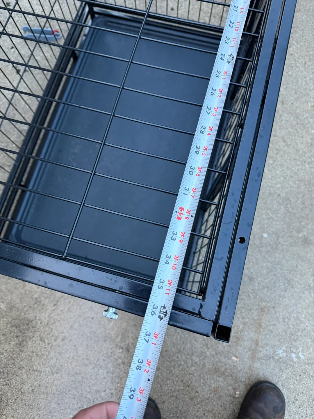 Black Metal Dog Crate with Tray - photo 4