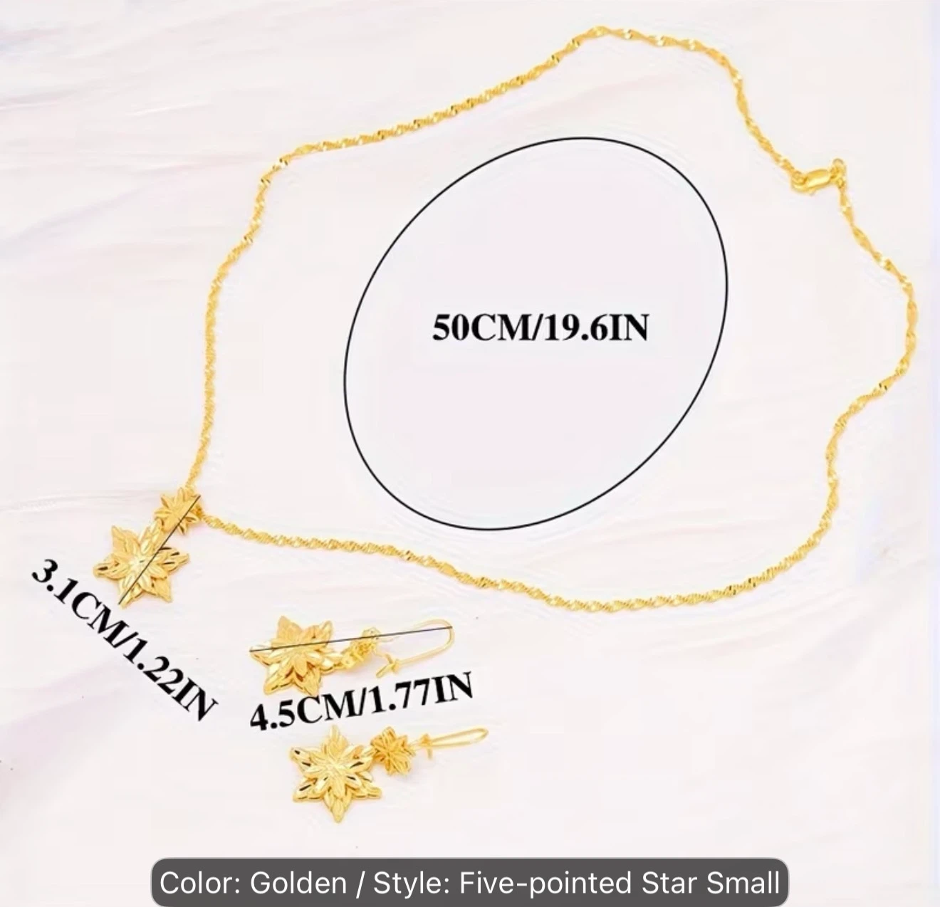 Golden Five-pointed Star Jewelry Set - photo 2