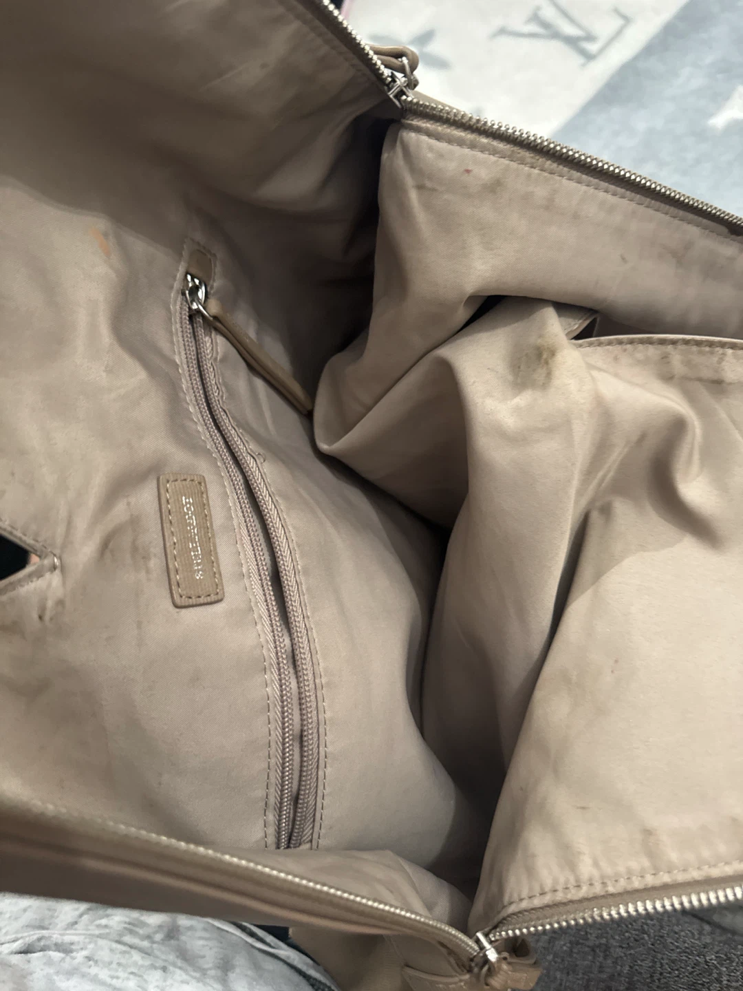 Beige Faux Leather Hobo Bag - photo 3