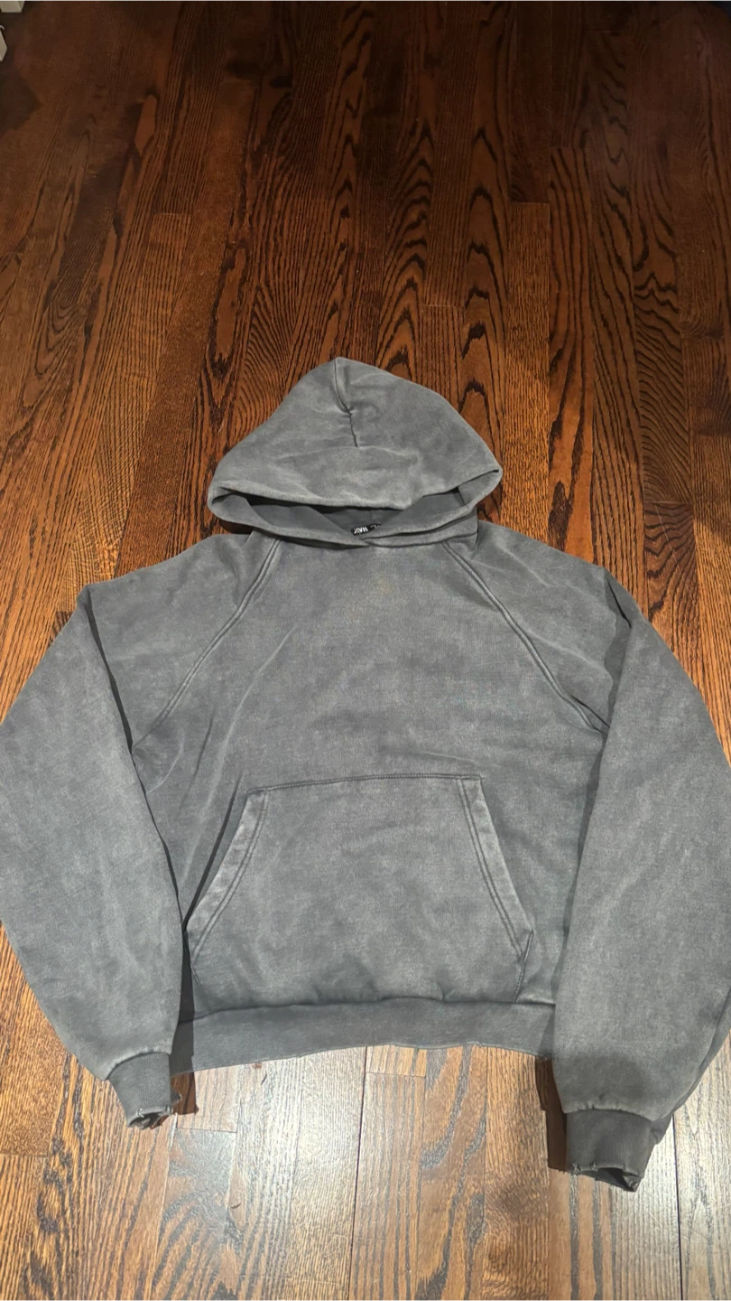 Zara Grey Washed Hoodie