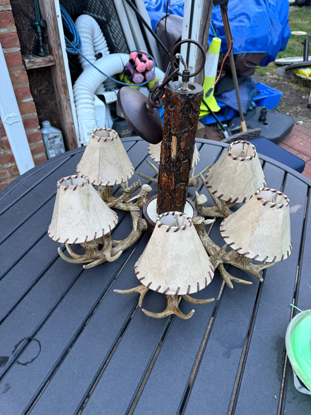 Antler Chandelier with 6 Lampshades