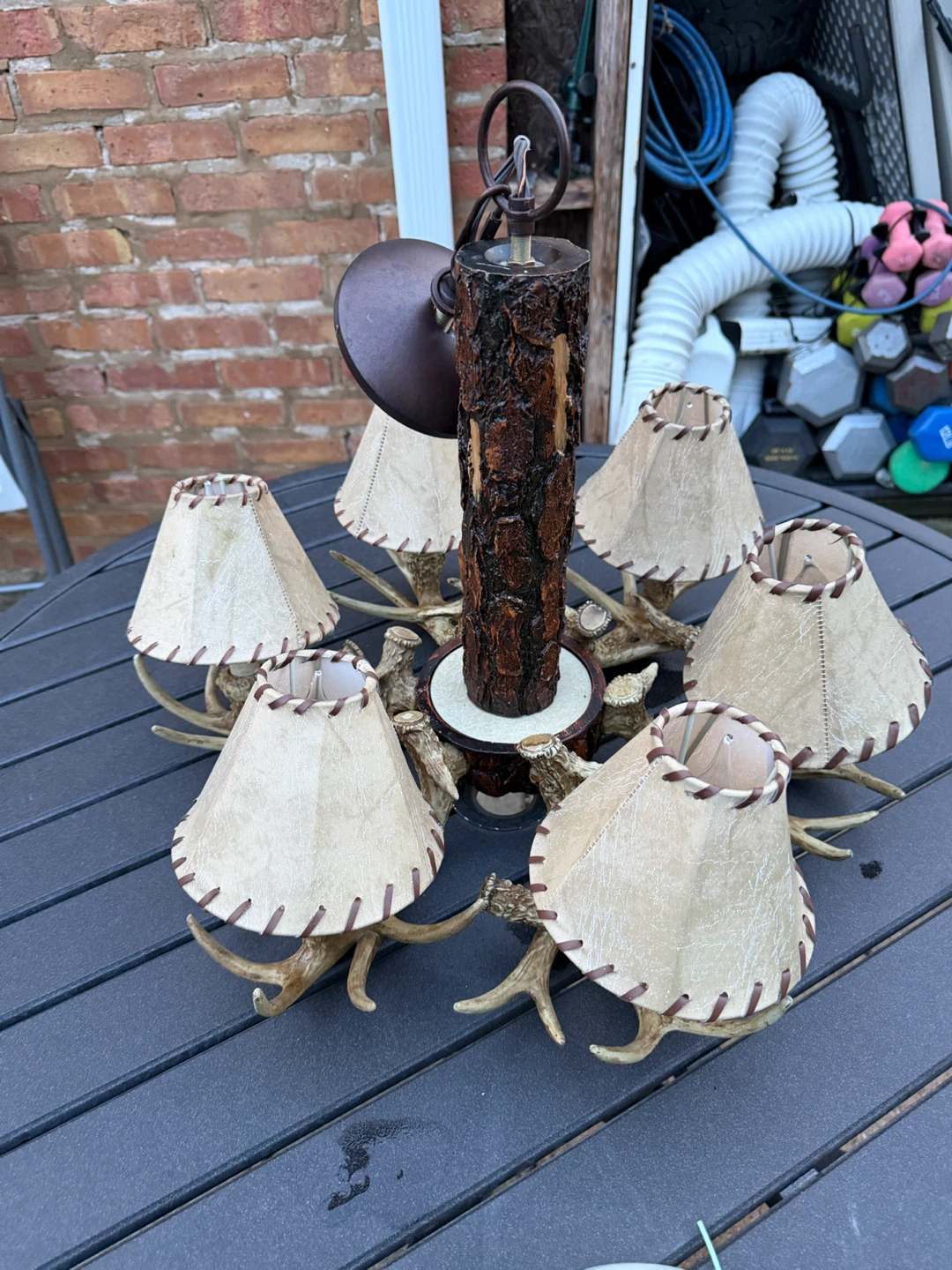 Antler Chandelier with 6 Lampshades - photo 2